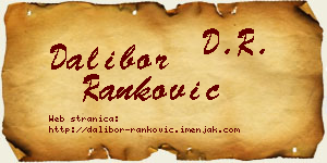Dalibor Ranković vizit kartica